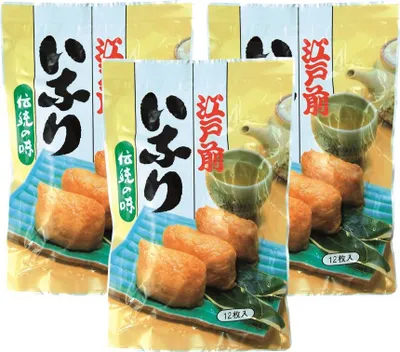Produktbild von 3er-Pack YAMATO Frittierter Tofu für Inari Sushi-Tofutaschen (3 x 240g) | süß-würzig eingelegt