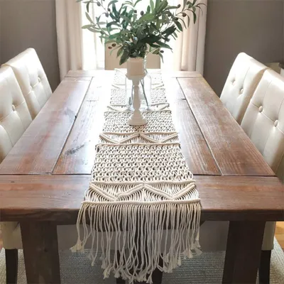 Produktbild von Omgoods – Handgewebte Makramee-Tischdecke für Hochzeit und Dekoration