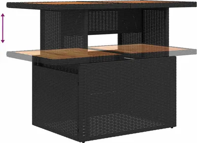 Image de Ensemble de canapés de jardin vidaXL, 9 pièces, noir et marron