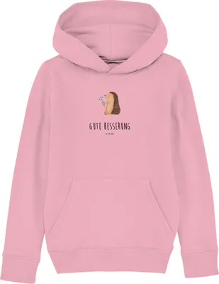 Produktbild von Mr. & Mrs. Panda Kinderpullover Igel Blumen 9-11 Jahre (134/146) - Baumwolle Pink - Geschenk, Kapuzenpulli, Hoodie, Besuch, Pulli, Genesungswünsche, Lustige Sprüche, krank