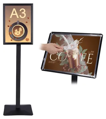 Zdjęcie produktu dla Stojak informacyjny na plakaty DIN A3 ze stalowym uchwytem