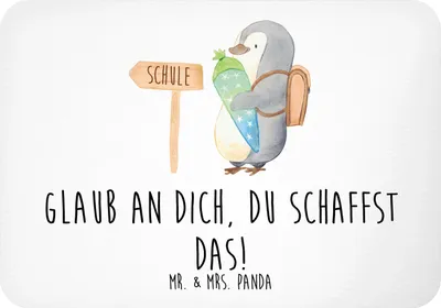 Produktbild von Mr. & Mrs. Panda magnet Schulanfang Glaube - Weiß - Geschenk, whiteboardmagnet, Notizhalter, Vertrauem, Kühlschrankmagnet, besondere Momente, zettelhalter, ermutigend