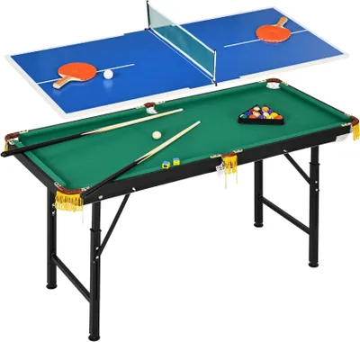 Produktbild von Multifunktionstisch 2-in-1 Billard Tischtennis 140x63 cm höhenverstellbar