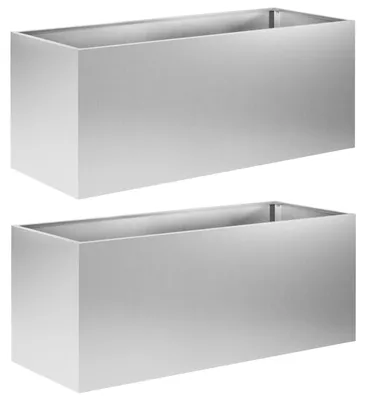 Immagine prodotto di vidaXL Vasi da giardino, set di 2, argento, 80 x 40 x 40 cm