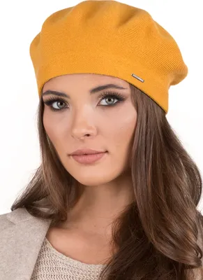 Produktbild von Vivisence Elegante Damen Baskenmütze - Warme und Gemütliche Mütze Damen Stilvolle Wintermütze für Frauen - Strickmützen klassisch herbst - Honig