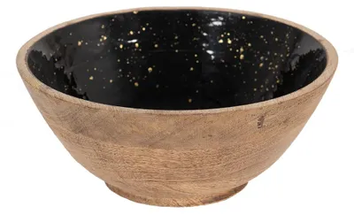 Image de Clayre & Eef Décoration Coupe Ø 25x10 cm Noir Marron Bois