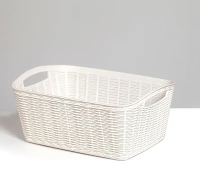 Image de Panier en plastique - Blanc crème - L 31 x l 21,5 x H 13 cm
