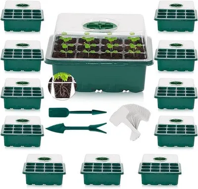 Image de Mini-kit de culture avec couvercle et aération - 12 pièces - pour semis