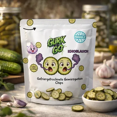 Produktbild von Froozly Gefriergetrocknete Gewürzgurken - Knoblauch 25g