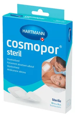 Produktbild von 10x Hartmann Cosmopor® Steril Wundverband - 5 Stück - 10 x 8 cm | Packung (5 Stück)