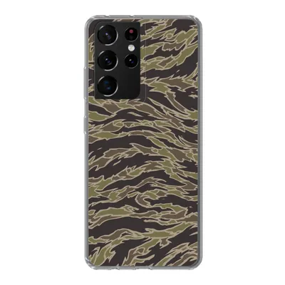 Produktbild von MuchoWow® Handyhülle Schutzhülle Hülle für Samsung Galaxy S21 Ultra Camouflage-Muster mit Streifen Silikon Softcase Handy Hülle - Mobiltelefon