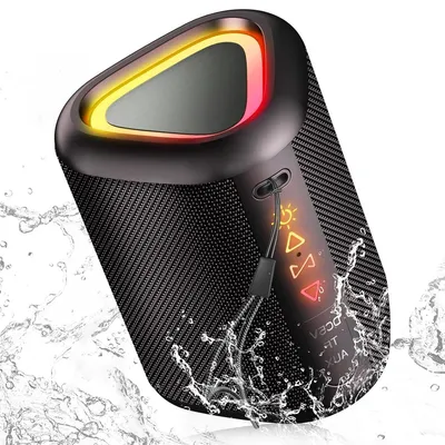 Produktbild von Bluetooth Lautsprecher mit Licht, Musikbox Tragbarer Box, Bluetooth 5.3, 30 St, Wasserdicht, Outdoor Lautsprecher für Reisen, Sport, Party, Radfahren