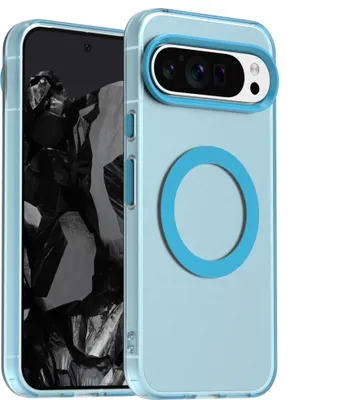 Produktbild von Handyhülle für Google Pixel 9 / Pixel 9 Pro, Hülle Kompatibel mit MagSafe, Schlank Durchscheinend Matt Stoßfest Schutzhülle Blau