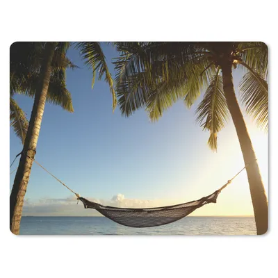Produktbild von MuchoWow® Mauspad Mousepad Strand - Hängematte - Palmen 23x19 cm - Mousepads - Maus Mat - Pad - Mausunterlage - Schreibtischunterlage - Mauspad