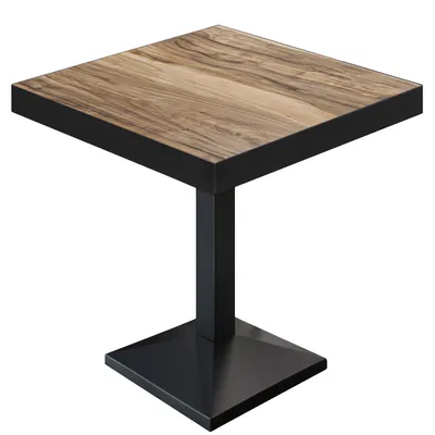 Produktbild von BPY | Bistro Tisch | 70 x 70 x 81 cm | Quadratisch | Schwarzer Rand | Sheesham / Schwarz | Bistrotisch Gastro Tisch