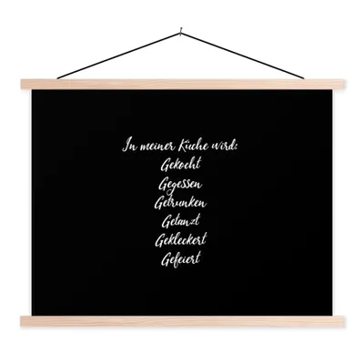 Produktbild von MuchoWow® Textilposter Zitate - Sprichwörter - Koch - Koch 40x30 cm mit holzfarbenen Rahmen - Bilder