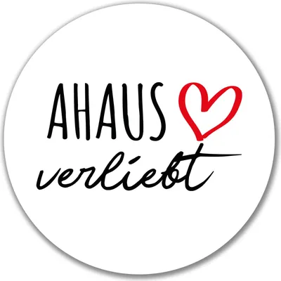Produktbild von Huuraa Aufkleber Ahaus verliebt 10cm rund Sticker Geschenkidee