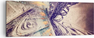Produktbild von Bild auf Leinwand - Leinwandbild - Abstraktion modern - 140x50cm - Wand Bild - Wanddeko - Leinwanddruck - Bilder - Kunstdruck - Wanddekoration - Leinwand bilder - Wandkunst - AB140x50-4057