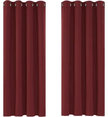 Produktbild von Verdunkelungsvorhänge Thermogardine Kälteschutz Ösen 138x117 cm Rot 2er Set
