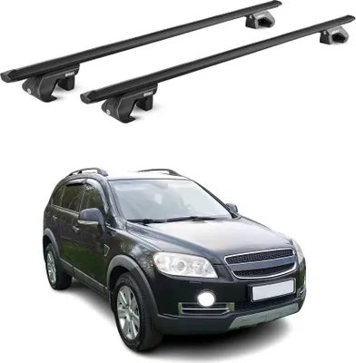 Image de Barres de toit transversales pour Chevrolet Captiva 2006-2016 Alu Noir 2x ABE