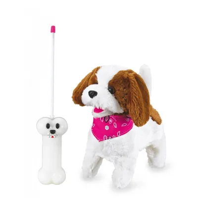 Imagen del producto de Lucky RC, perro de peluche, blanco/marrón, 27 MHz