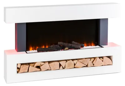 Obrázek produktu pro Klarstein Smart Dekorativní krb s LED plameny, elektrický krb s ohřívačem, 2000W elektrický krb, energeticky úsporný elektrický krb, nástěnný krb s dálkovým ovládáním a časovačem, elektrické krby s MDF krytem