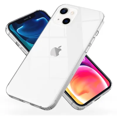 Produktbild von NALIA Klares Kratzfeste Hülle für iPhone 13, Transparent Anti-Gelb Stoßfest Harte Rückseite & Silikon Rahmen