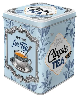 Immagine prodotto di Barattolo da tè in metallo - 100 g di tè sfuso - 7,5 x 7,5 x 9,5 cm - Tè - Classic Tea