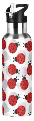Isolierte Edelstahl-Wasserflasche 600 ml Marienkäfer
