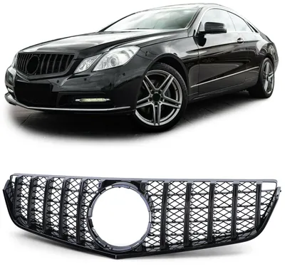 Obrázok produktu pre Športový predný spojler čiernej farby, lesklý, pre modely Mercedes-Benz E-klasse C207 / A207 (kupé / kabriolet) pred faceliftom
