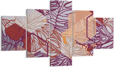 Produktbild von Bild auf Leinwand - Leinwandbild - Blatt Pflanze Blume - 125x70cm - Wand Bild - Wanddeko - Leinwanddruck - Bilder - Kunstdruck - Wanddekoration - Leinwand bilder - Wandkunst - EA125x70-3865