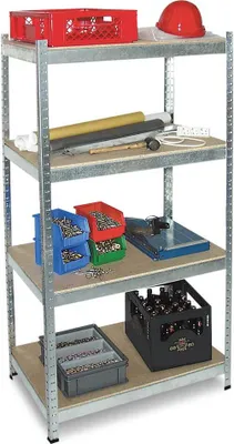 Produktbild von Schwerlastregal, verzinkt, HxBxT 1800 x 900 x 500 mm, 4 Böden, Tragkraft 265 kg/Boden
