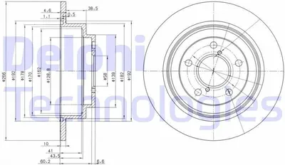 Produktbild von 2x DELPHI Bremsscheibe BG2826 für SUBARU FORESTER (SG) FORESTER (SH) 67mm 266mm