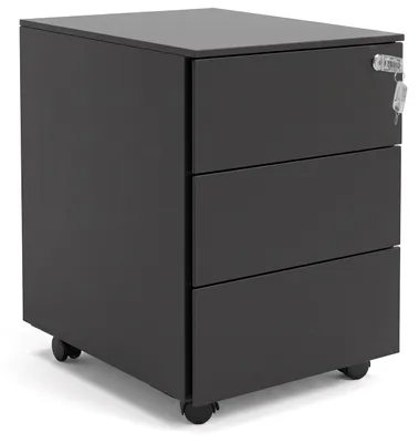 Image de Armoire de rangement mobile pour sous bureau, modèle Sorva, couleur noire, Image générée par une IA