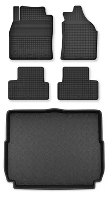 Produktbild von Gummimatten + Kofferraumwanne für Peugeot 3008 II 2016- – Schwarz, Semi-Universal, angepasst – Wielganizator Semi-Universal