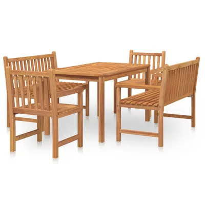 Produktbild von vidaXL 5-tlg. Garten-Essgruppe Massivholz Teak
