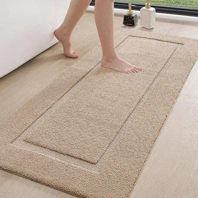 Zdjęcie produktu dla Mata pod prysznic/wanienę - Dywanik podłogowy do łazienki - Antypoślizgowy i chłonny - 60 x 150 cm - Beżowy