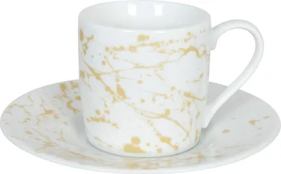 Produktbild von Könitz Espressotasse mit Untertasse Golden Splash, Kaffeetasse, Espressobecher, Porzellan, 85 ml, 11 5 053 2628