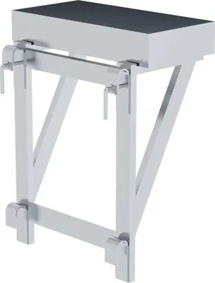 Produktbild von Günzburger Steigtechnik Ablageschale für Geländer 100 x 300 x 600 mm ab 800 mm Stufenbreite - 300108