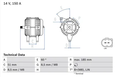 Produktbild von Bosch Lichtmaschine Generator 150A