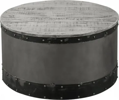 Image de MASSIVMOEBEL24 | Table basse 78x78 Manguier laqué Gris HEAVY INDUSTRY #163