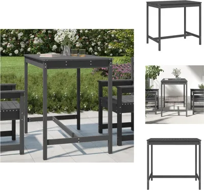 Image de vidaXL Table de jardin Gris 121x82,5x110 cm Pin massif - Tables de jardin