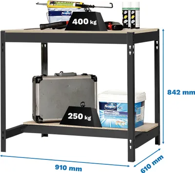 Produktbild von Simonrack Werkbank SIMONWORK BT0 anthrazit 91,0 x 61,0 x 84,2 cm