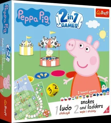Obrázek produktu pro Peppa Pig 2 in 1 Ludo & Snakes and Ladders, Stolní hra, Rodinný, 3 rok/roky
