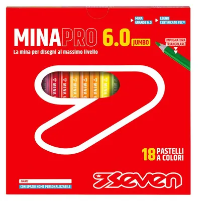 Productafbeelding van Zeven Kredki Minapro, 18 stuks, met een driehoekige grip