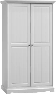 Produktbild von Landhaus Garderobe Schrank Mehrzweck Kleiderschrank Holz Bauern Schränke weiß