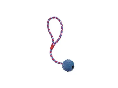 Obrázok produktu pre Nobby Dog Hračka dutá gumová lopta s lanom a rolničkou 5 cm