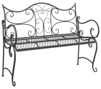Produktbild von vidaXL Gartenbank 2-Sitzanzahl 114 x 56,5 x 90 cm Stahl Silber Grau