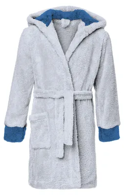 Image de Peignoir à capuche Timone pour enfants KIDS (gris/jean (717/654), 110-116)