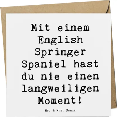 Produktbild von Mr. & Mrs. Panda Glückwunschkarte Spruch English Springer Spaniel Spaß - Weiß - Geschenk, Grußkarte, Jagdhund, anlasskarte, verspielter Hund, Hunderasse, Klappkarte